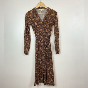 MICHAEL MICHAEL KORS FLORAL BUTTON DOWN TIE WAIST DRESS
